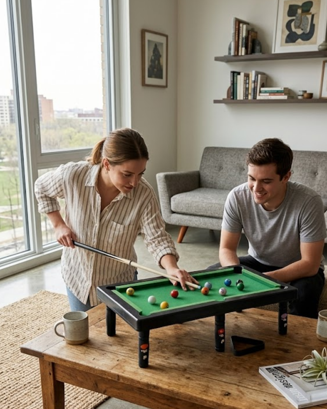 1-55 Mini Bilardo Masası Oyuncak Seti Çocuklar İçin Eğlenceli Masa Oyunu - Vipsepet - Görsel 1