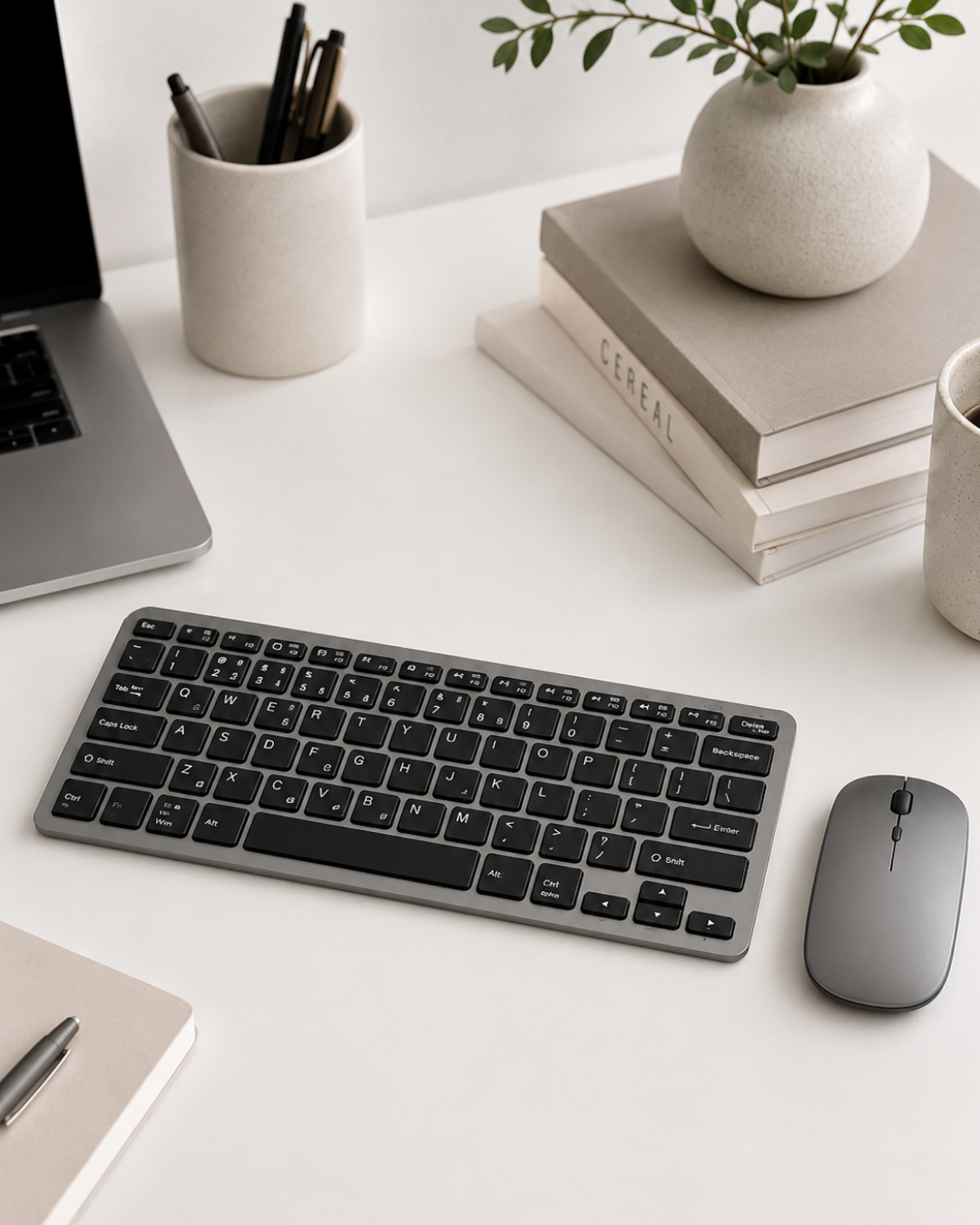 1-56 Kablosuz Bluetooth Klavye Mouse Seti Şarjlı Tablet Laptop Uyumlu - Vipsepet - Görsel 1