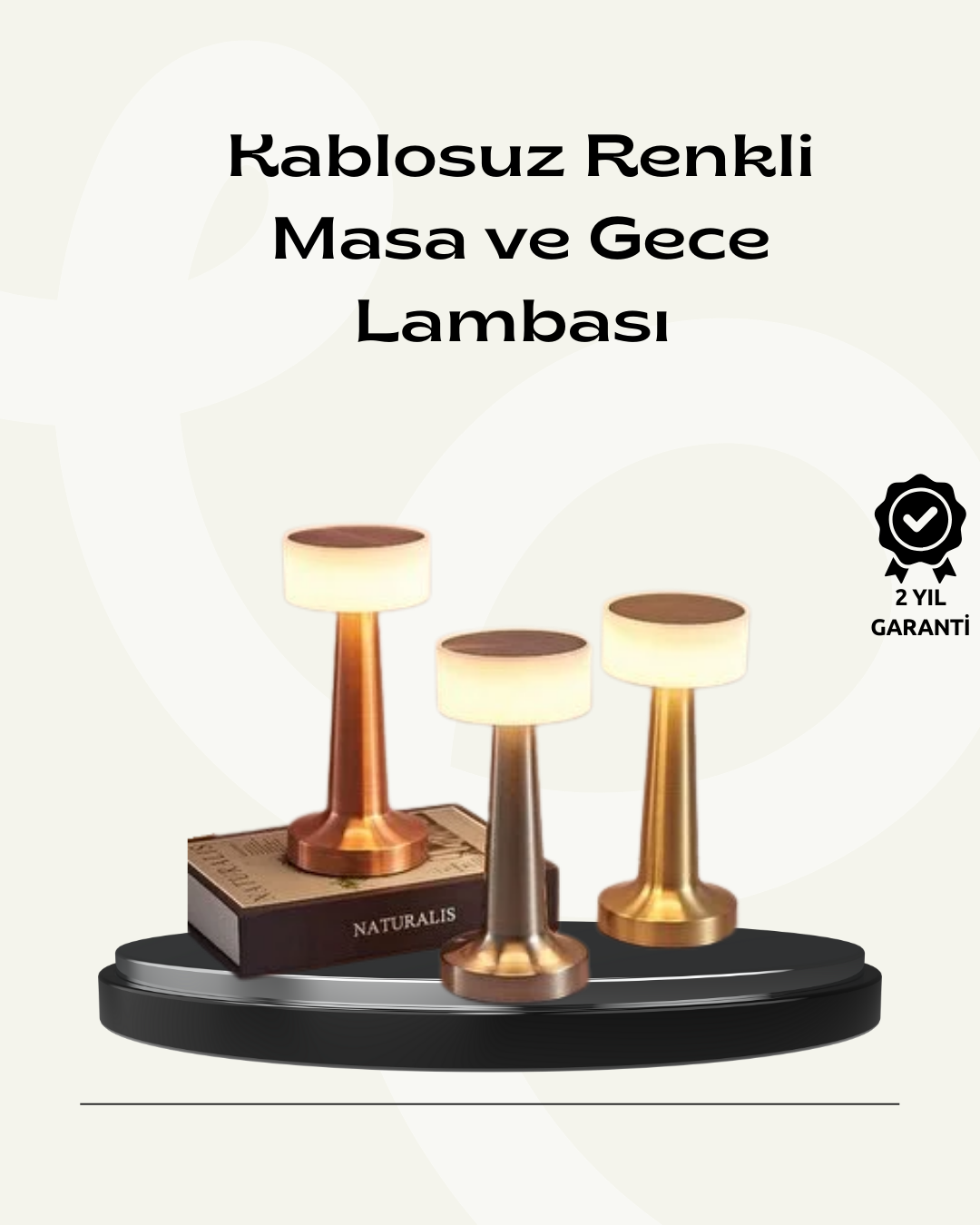 1-56 Modern USB'li Kablosuz Masa Lambası – Minimalist Tasarım, 3 Farklı Parlaklık - Vipsepet - Görsel 1