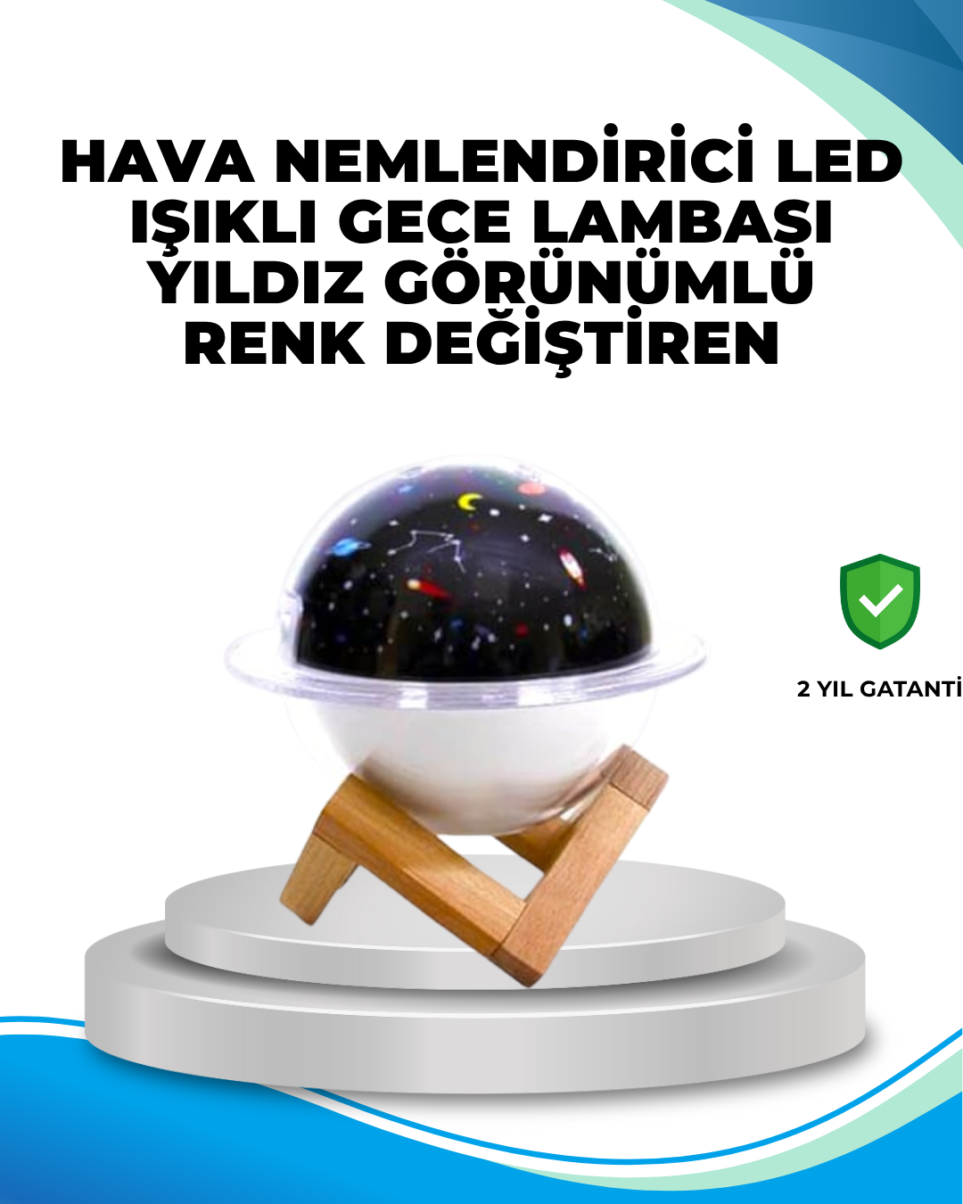 1-57 Gece lambası özellikli taşınabilir nemlendirici ve aromaterapi cihazı USB girişli - Vipsepet - Görsel 1