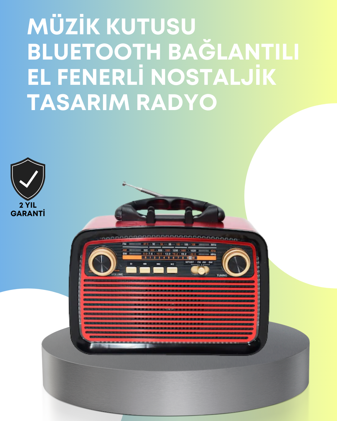 1-62 Taşınabilir Bluetooth Hoparlör – Modern Teknoloji ile Nostaljik Radyo Deneyimi, FM/AM Fonksiyonu - Vipsepet - Görsel 1