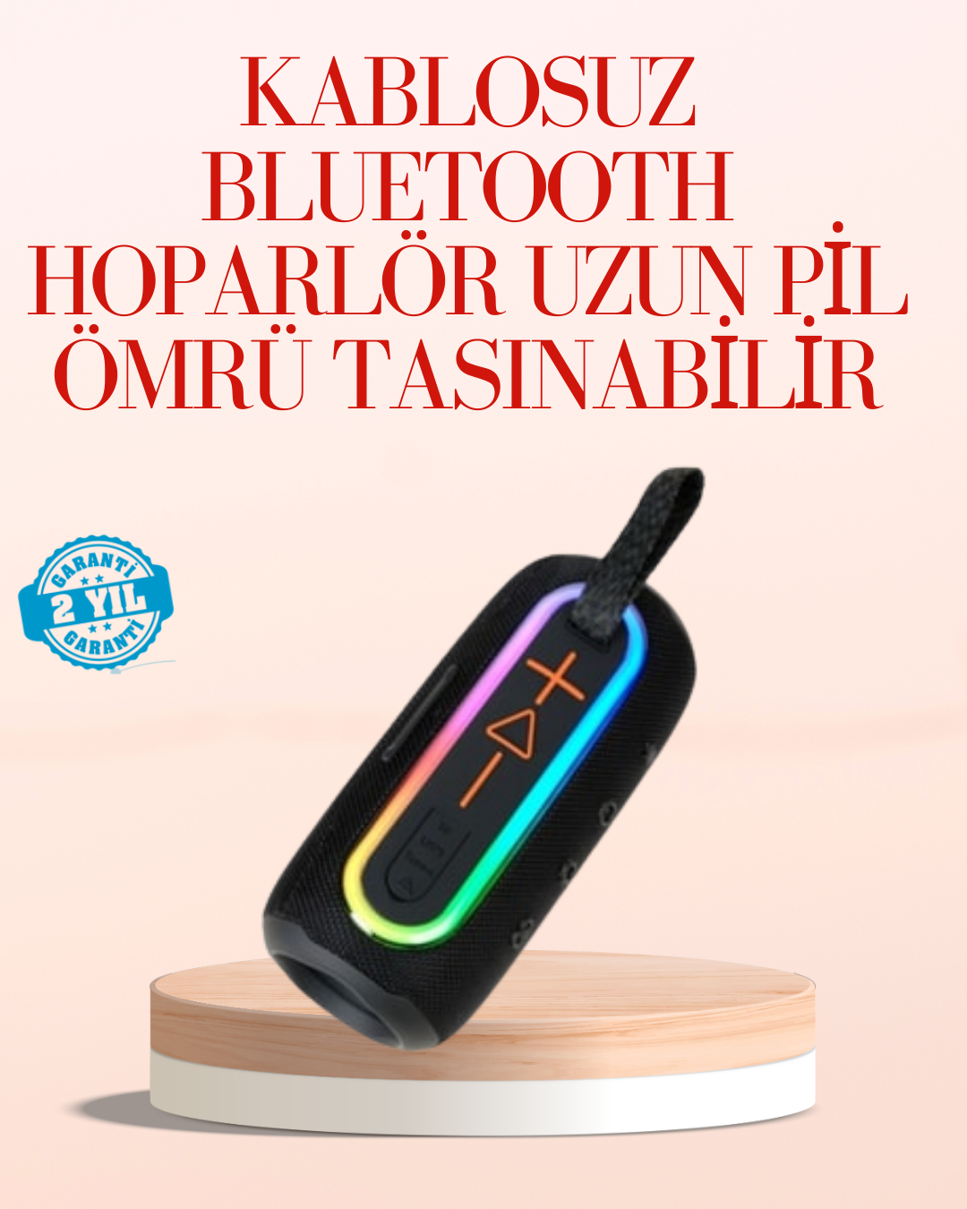 1-62 Taşınabilir Bluetooth Hoparlör Kırmızı IP67 Su Geçirmez - Vipsepet - Görsel 1