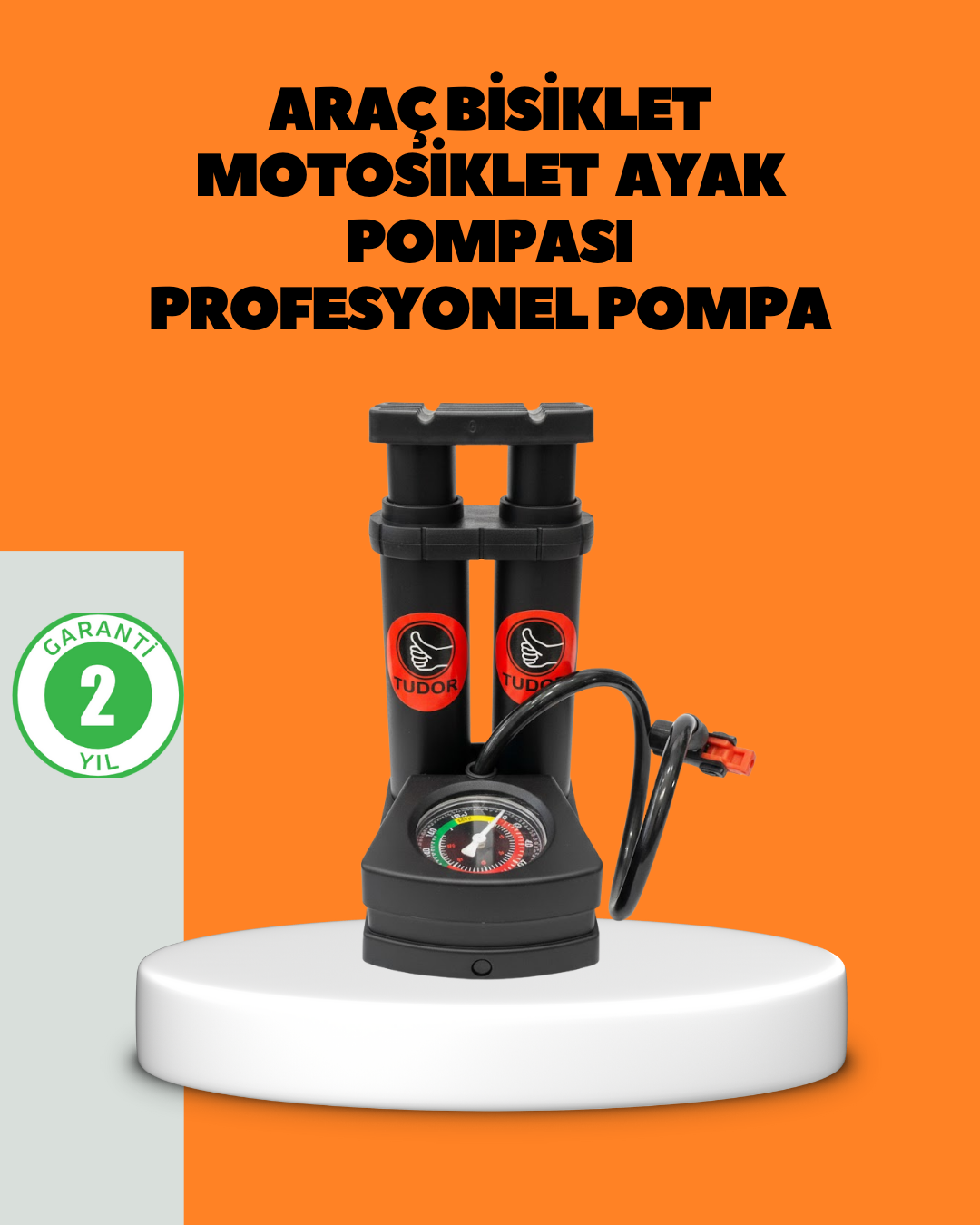 1-65 Ayaklı Bisiklet Pompası Basınç Göstergeli Çok Amaçlı - Vipsepet - Görsel 1