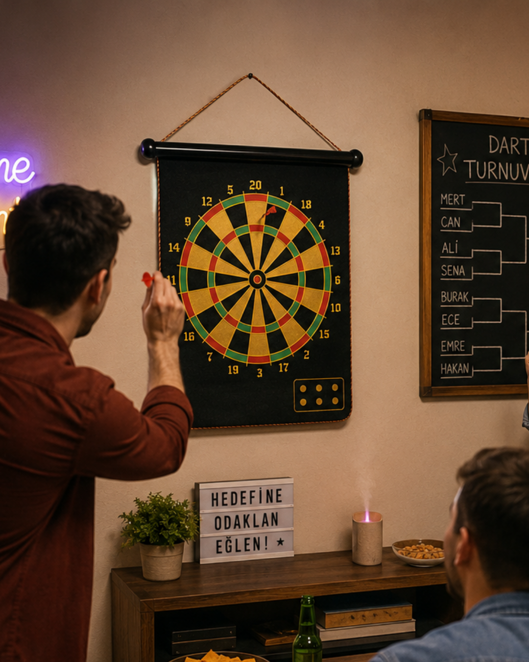 1-66 Manyetik Dart Oyunu Katlanabilir Güvenli Dart Seti 6 Ok Hediyeli - Vipsepet - Görsel 1