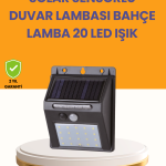 20 LED Güneş Enerjili Hareket Sensörlü Dış Mekan Duvar Lambası - Vipsepet