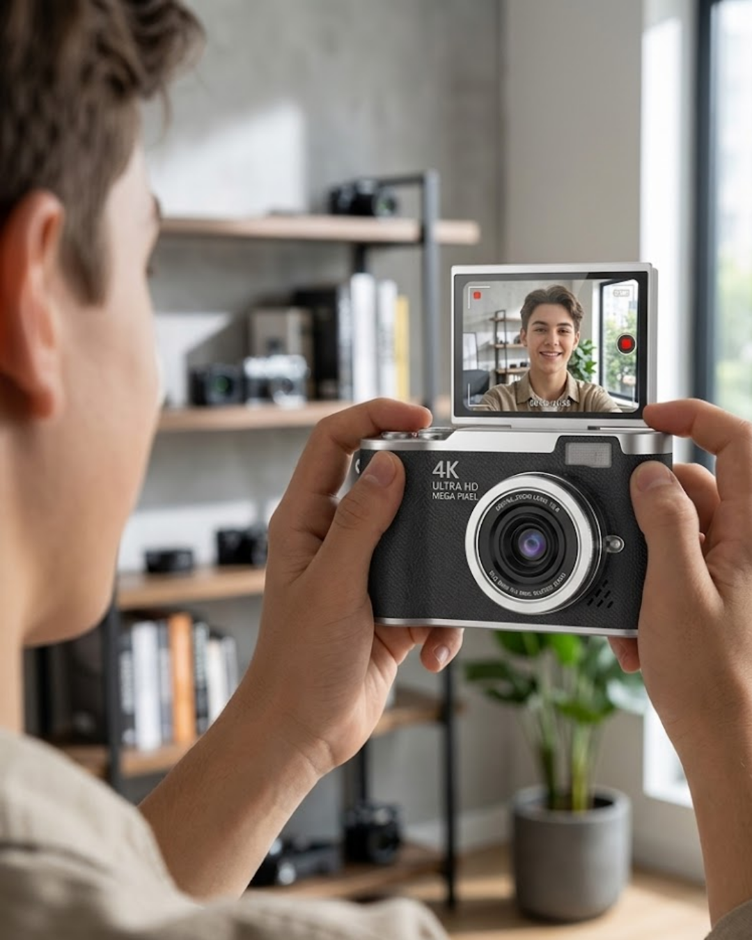 1-68 4K Dijital Kamera 48 MP 8X Zoom ve 180 Derece Flip Ekran Vlog Çekim Özellikli - Vipsepet - Görsel 1