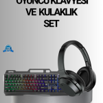 Işıklı Oyuncu Klavye Mouse ve Bluetooth Kulaklık Seti Türkçe Q USB - vipsepet