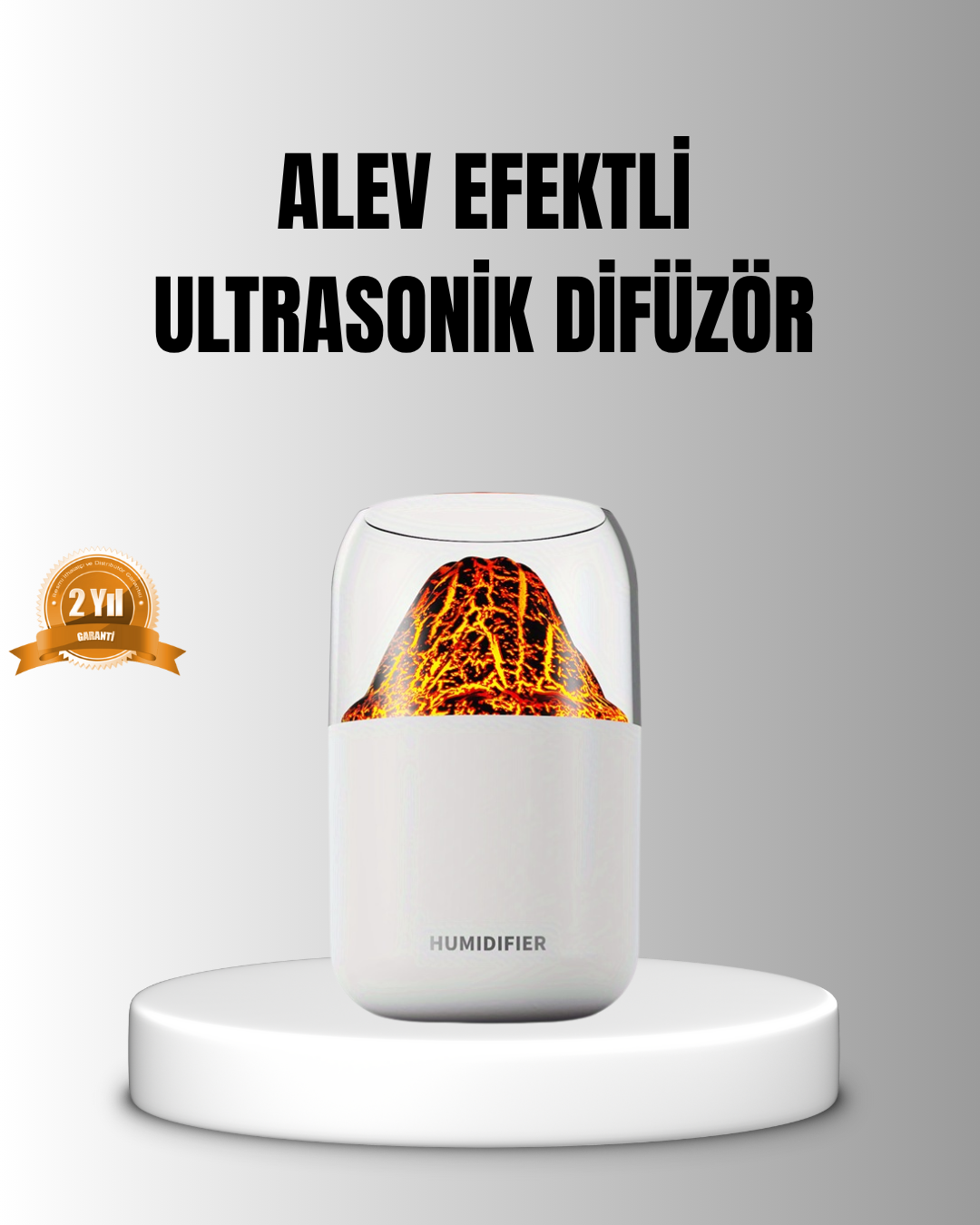 1-7 Alev Efektli Ultrasonik Uçucu Yağ Difüzörü 280ml Su Tanklı ve Sessiz Çalışma Özellikli - Vipsepet - Görsel 1