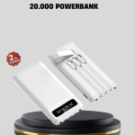 20.000 mAh 4 Çıkışlı LED Göstergeli Hızlı Şarj Powerbank - vipsepet