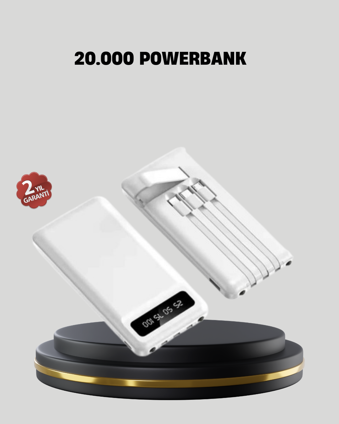 1-70 20.000 mAh 4 Çıkışlı LED Göstergeli Hızlı Şarj Powerbank - vipsepet - Görsel 1