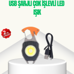 Çok İşlevli USB Şarjlı Anahtarlık Fener - Vipsepet