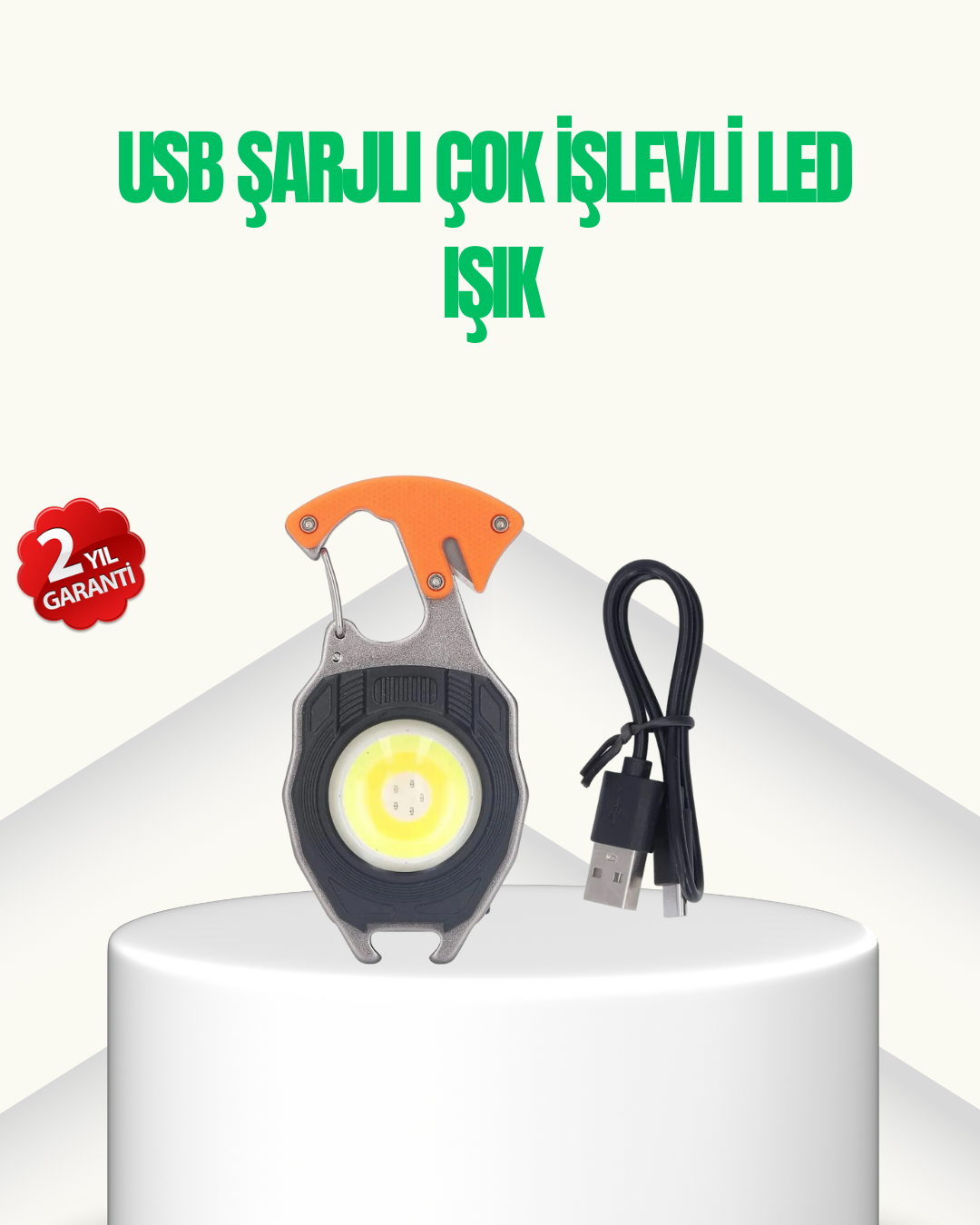 1-71 Çok İşlevli USB Şarjlı Anahtarlık Fener - Vipsepet - Görsel 1
