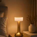 Gold Kare LED Masa Lambası Şarjlı Dimmer Kontrollü Dekoratif Işık - Vipsepet