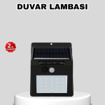 Güneş Enerjili 20 LED Hareket Sensörlü Lamba – IP65 Su Geçirmez Dış Mekan Aydınlatma - Vipsepet