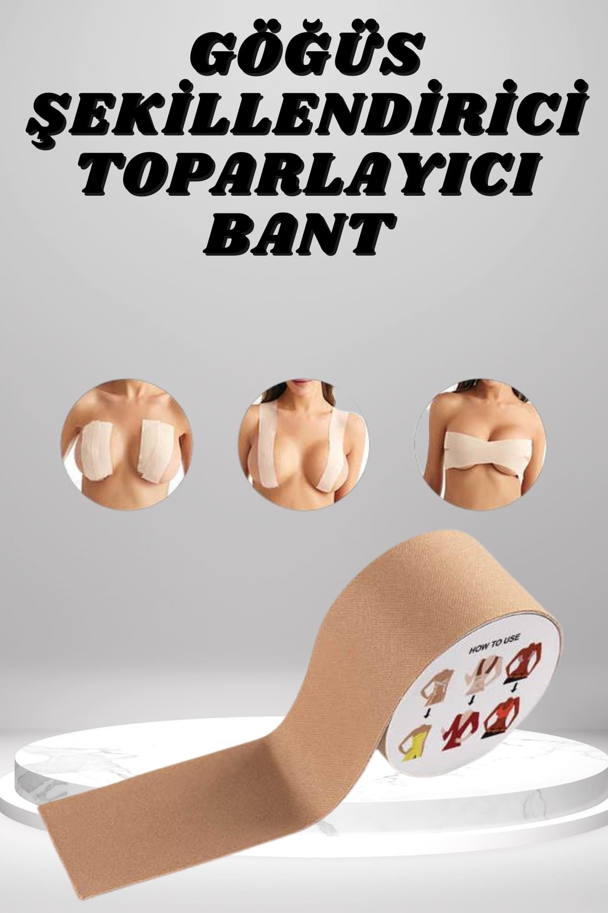 1-77 Toparlayıcı ve Şekillendirici Göğüs Bandı Tere ve Suya Dayanıklı Hassas Ciltlere Uygun - Vipsepet - Görsel 1