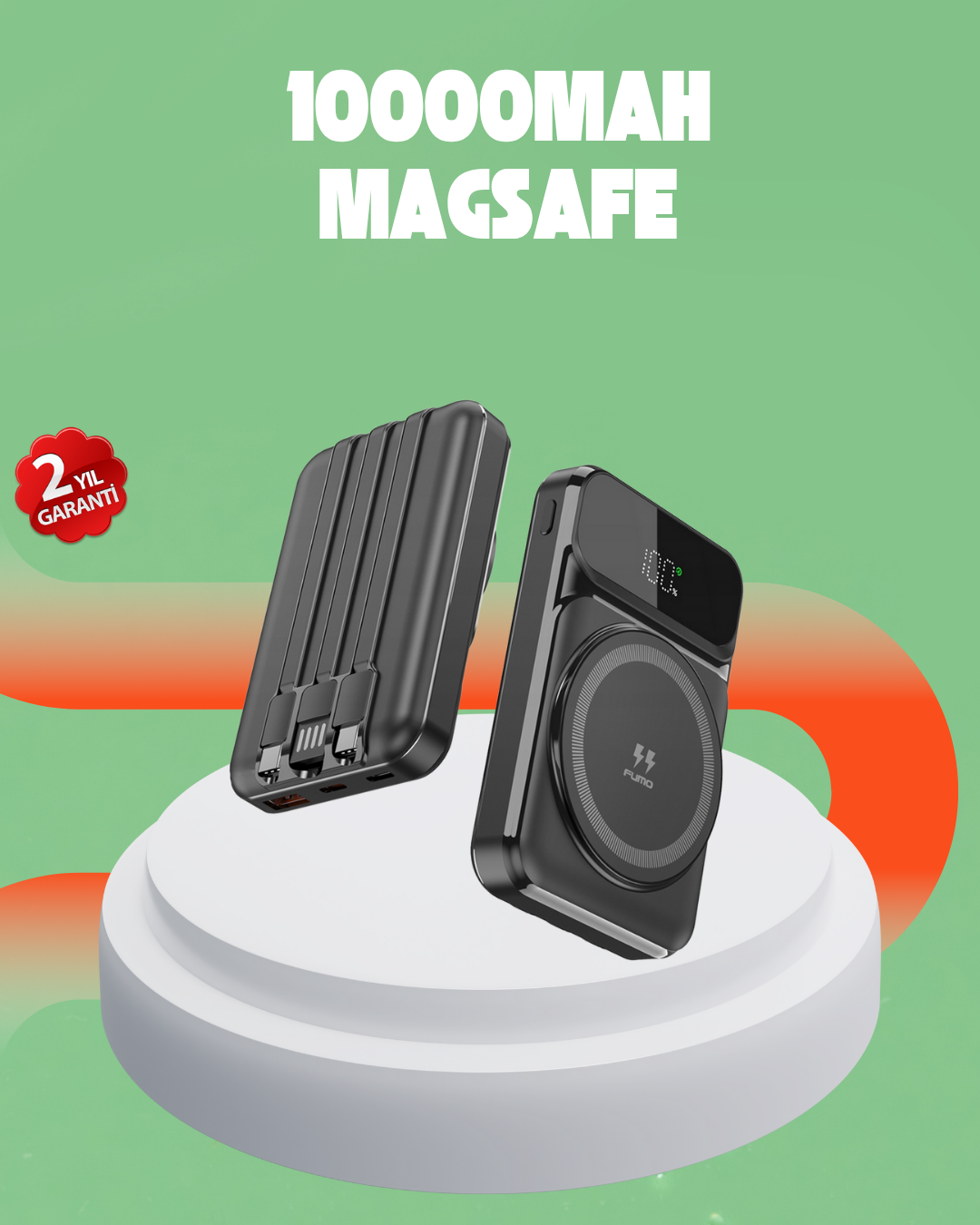 1-77 10000 mAh Kablosuz Hızlı Şarj Destekli Powerbank – 15W, PD20W, Type-C Girişli - vipsepet - Görsel 1