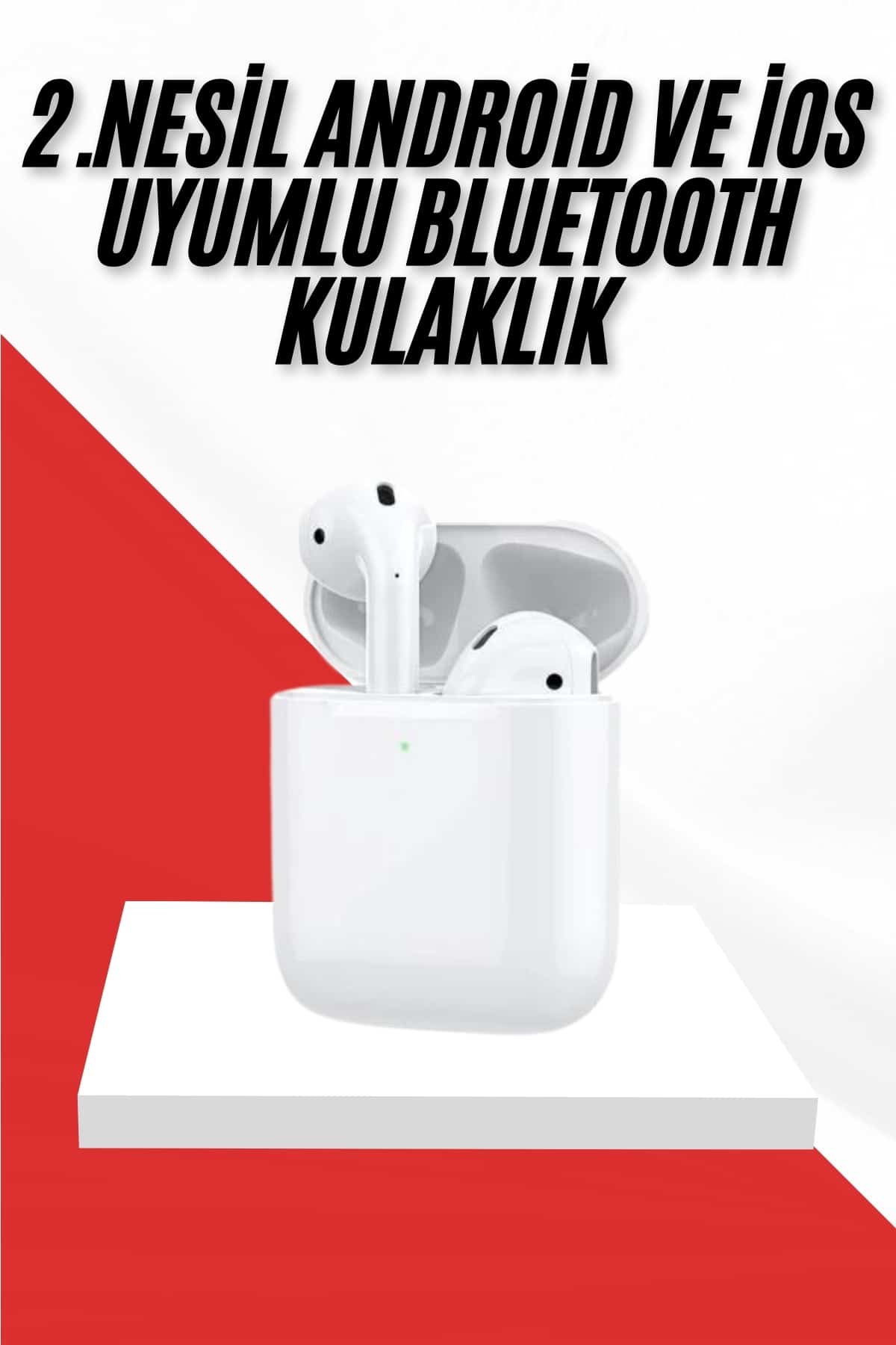 1-8 2. Nesil Bluetooth Android ve İOS Uyumlu Kablosuz Kulaklık Çağrı Cevaplama - vipsepet - Görsel 1