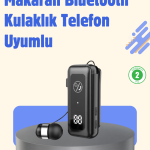 Bluetooth 5.2 Kablolu Makaralı Kulaklık | Dijital Ekran ve Titreşimli Bildirim - vipsepet