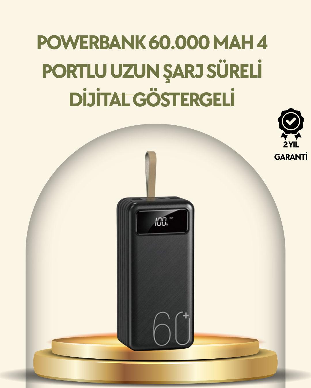 1-83 Tüm Cihazlarla Uyumlu LED Fenerli 4 Çıkışlı Powerbank - Vipsepet - Görsel 1