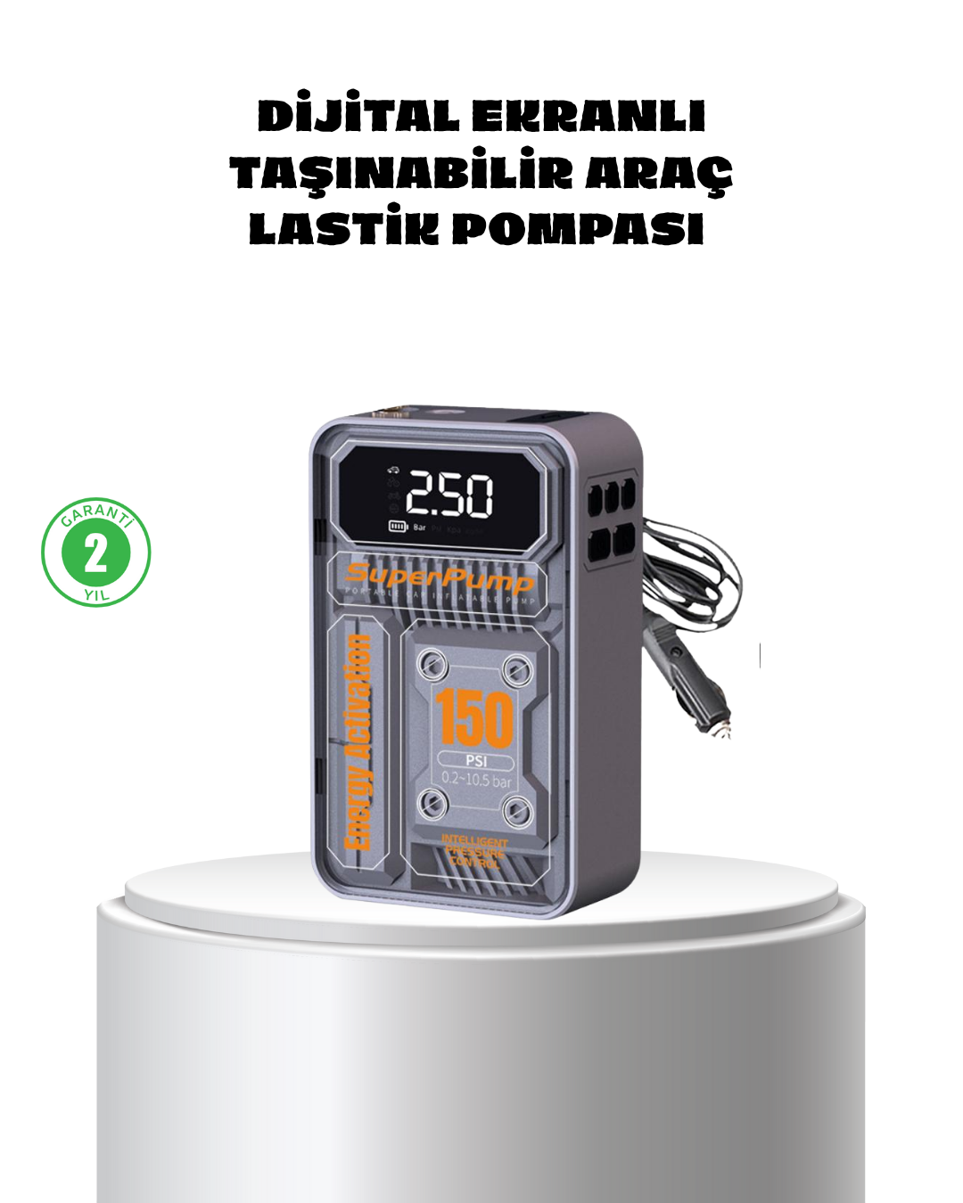 1-85 Taşınabilir Kablosuz Hava Pompası – 150 PSI Güçlü Basınç ve 6000mAh Şarjlı - Vipsepet - Görsel 1