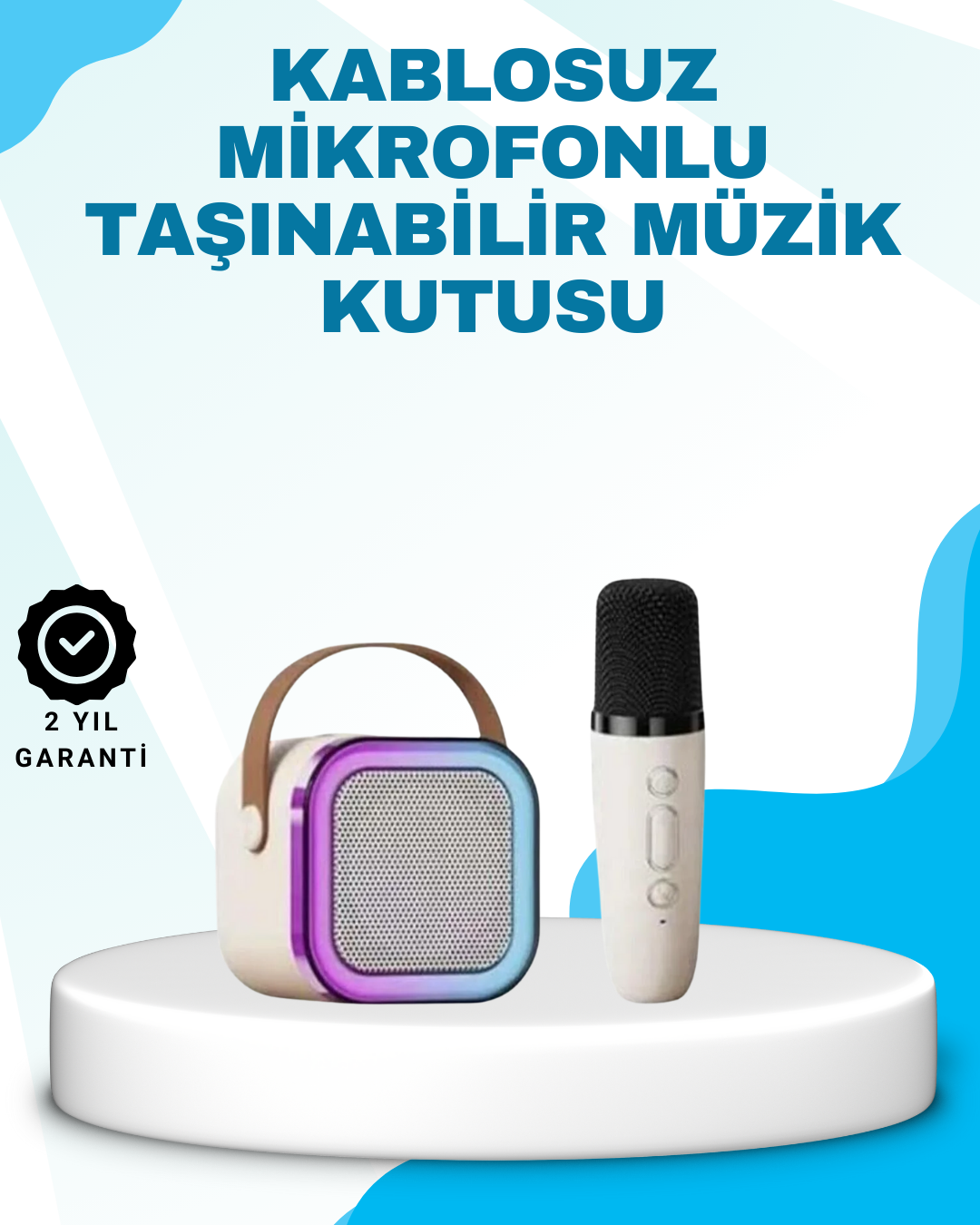 1-89 Karaoke Mikrofon Hoparlör Seti Bluetooth Kablosuz Taşınabilir - Vipsepet - Görsel 1