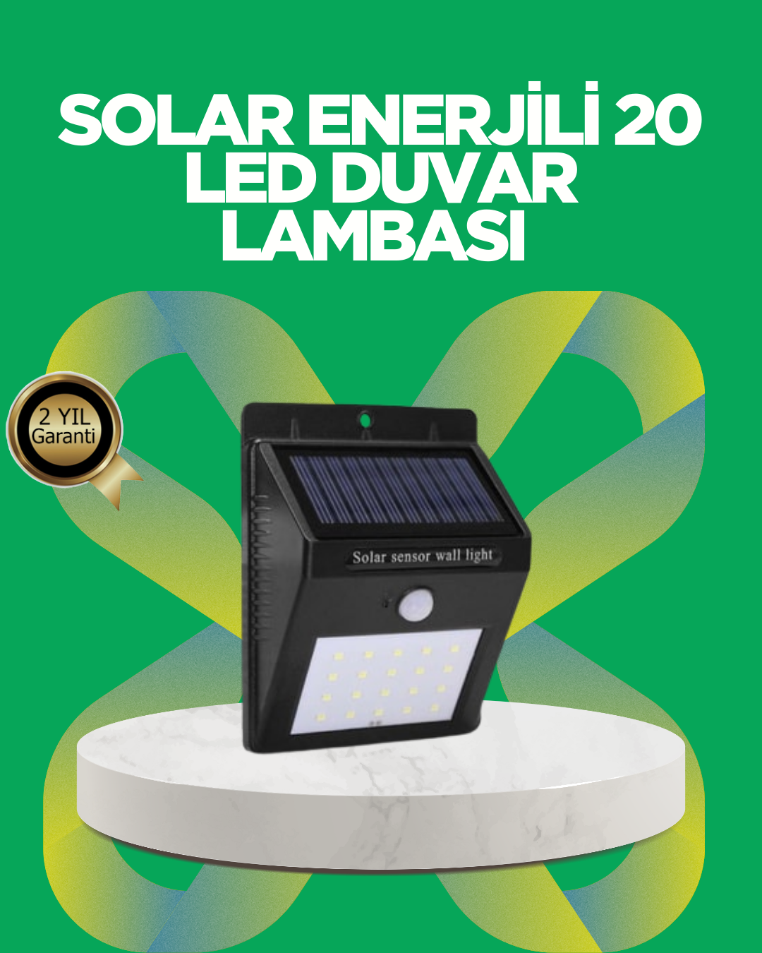 1-9 Solar Enerjili 20 LED Hareket Sensörlü Duvar Lambası - Vipsepet - Görsel 1