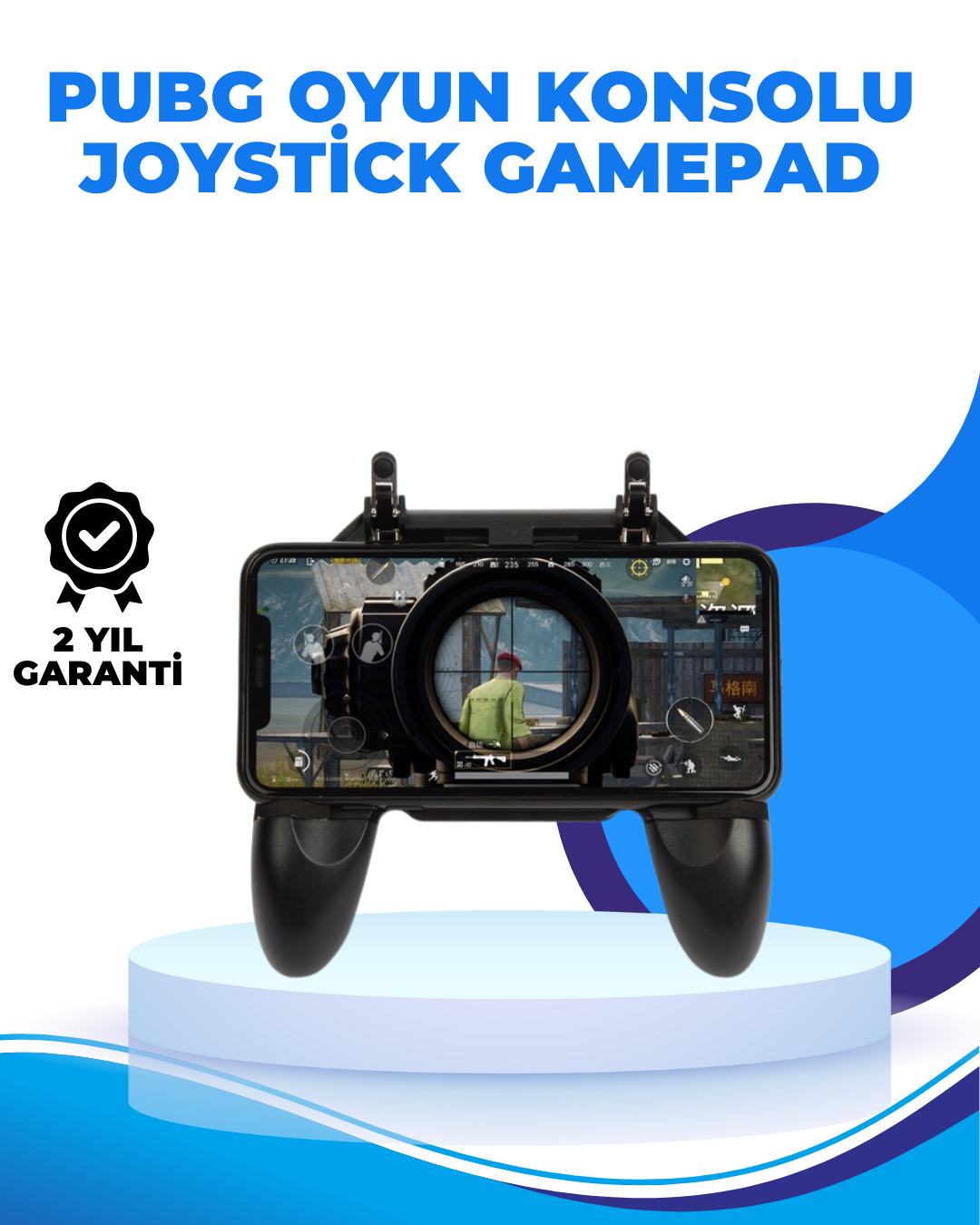 1-92 Joystickli ve Tetikleyicili PUBG Mobile Gamepad Oyun Kontrolcüsü - Vipsepet - Görsel 1