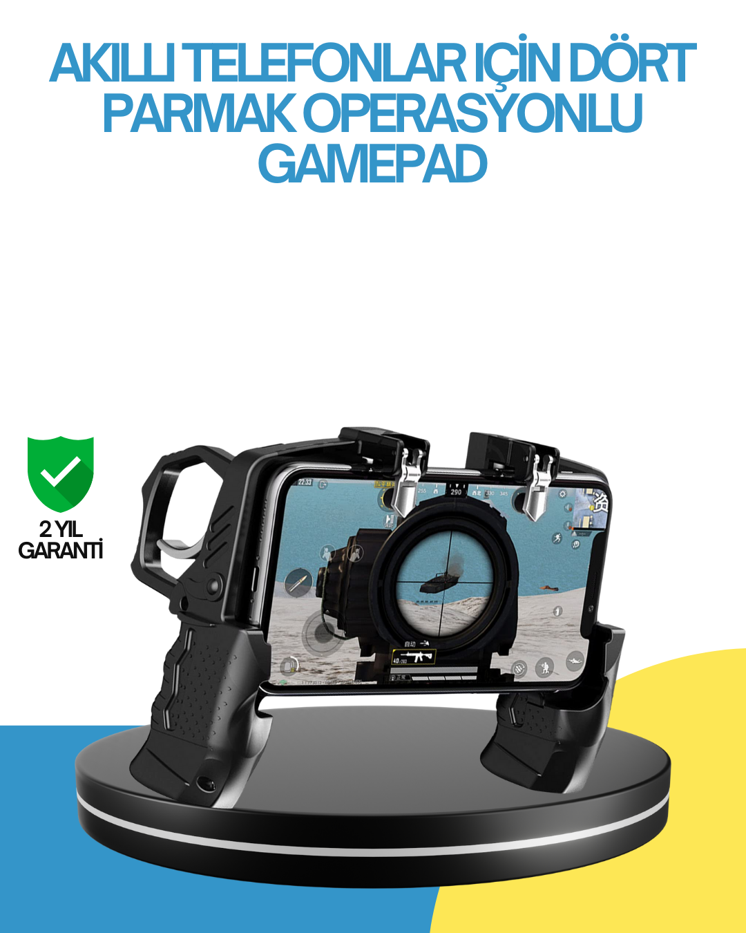 1-93 Dört Parmak Destekli Mobil Gamepad Tetikli Oyun Kontrolcüsü - Vipsepet - Görsel 1