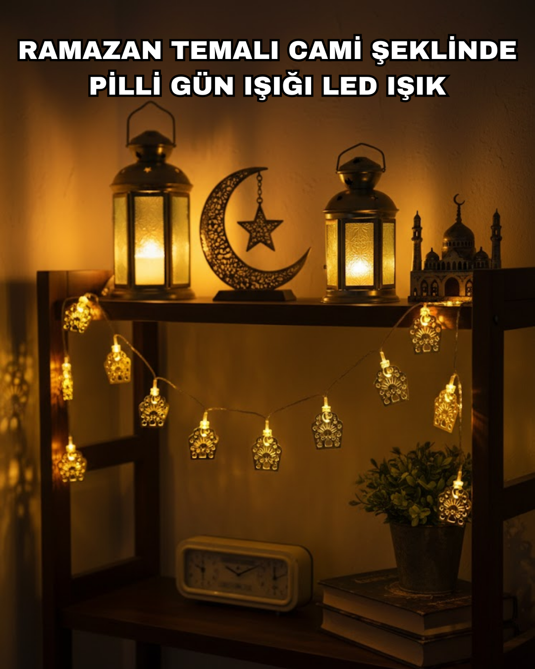1-95 Ramazan ve Bayram Dekoratif LED Işık Cami Figürlü Sıcak Sarı Aydınlatma - Vipsepet - Görsel 1