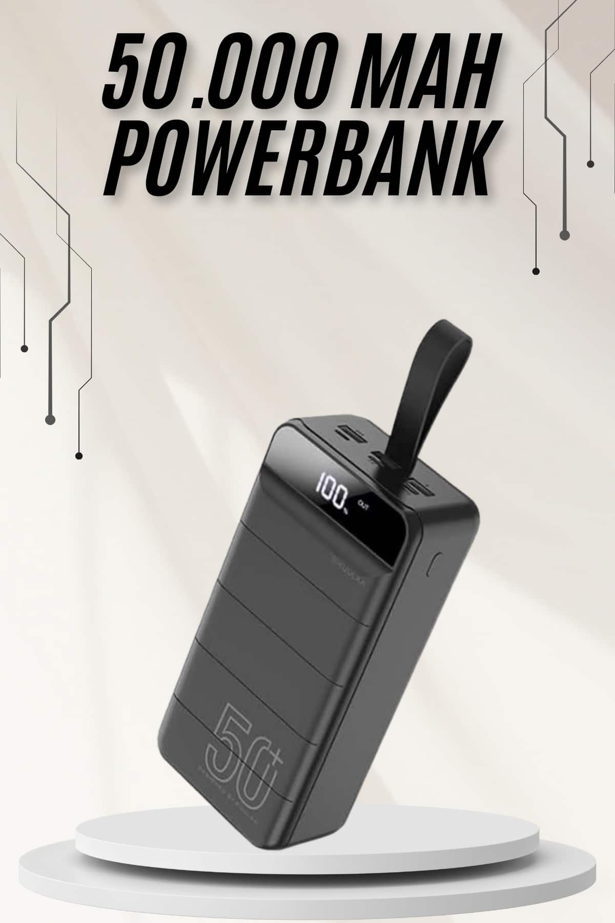 1-95 Powerbank Çoklu Şarj Girişi 50.000 Mah Taşınabilir Dijital Göstergeli - vipsepet - Görsel 1