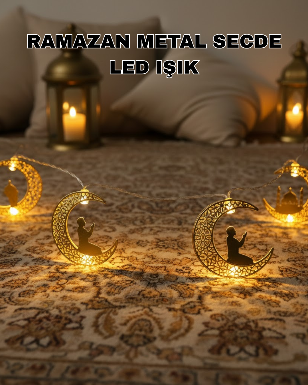 1-97 Ramazan Ay Işığı Secde Eden Adam Silüetli LED Peri Işığı - Vipsepet - Görsel 1