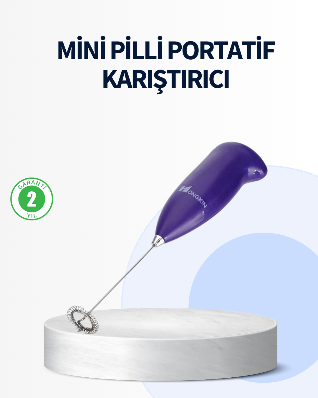 1-99 Mini Pilli Portatif Karıştırıcı – Cappuccino, Latte, Frappe ve Kahve Köpürtücü - Vipsepet - Görsel 1