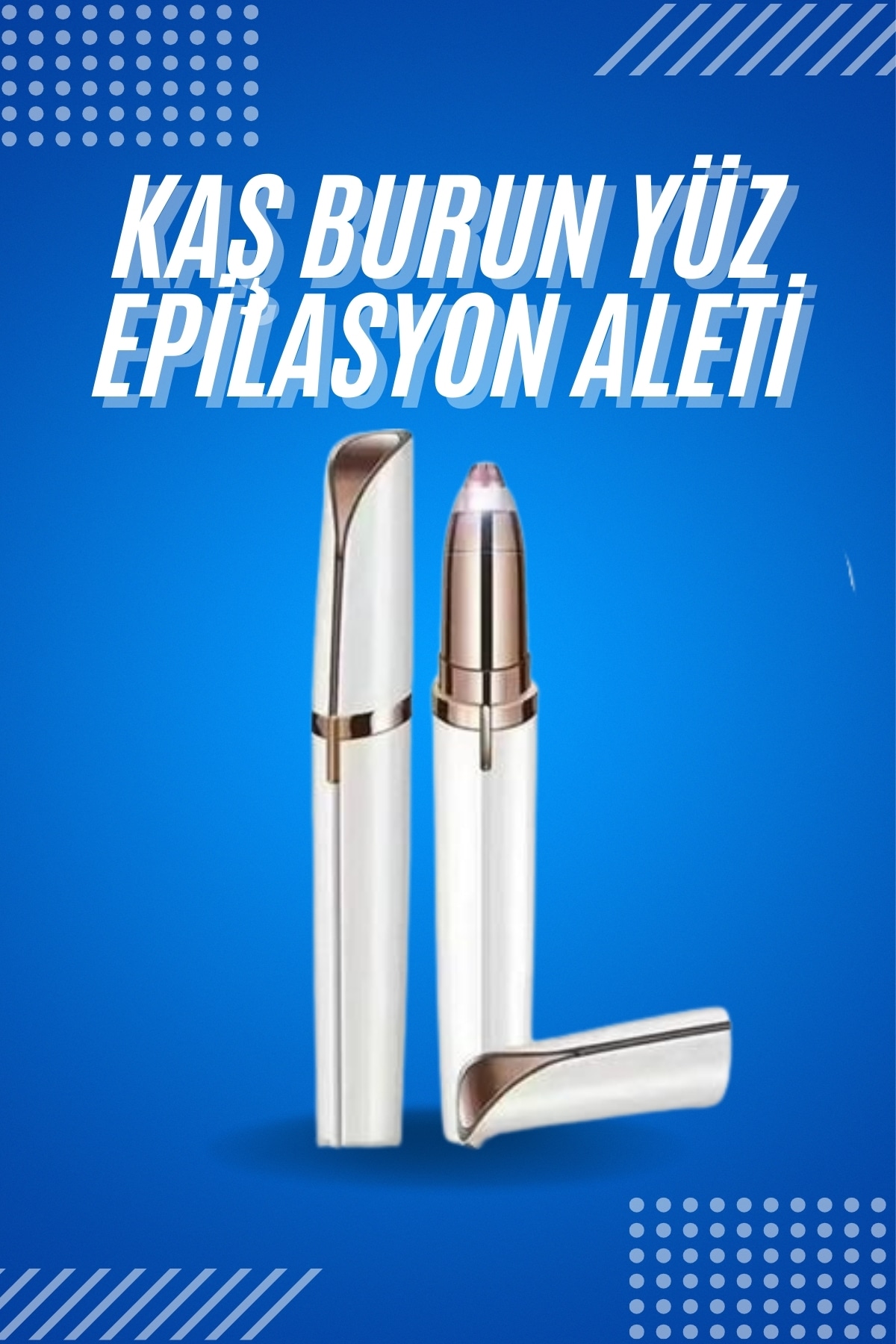10-104 Tüy Kıl Alma Kaş Bıyık Unisex Yüz Bakım Epilasyon Aleti Pilli - Vipsepet - Görsel 1