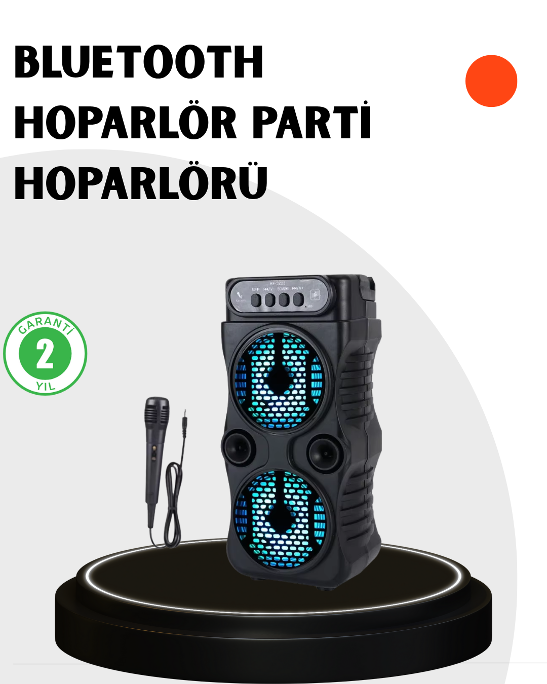 10-27 Bluetooth Bağlantılı Taşınabilir Hoparlör – LED Işıklı, FM Radyolu, Mikrofon Girişli - Vipsepet - Görsel 1