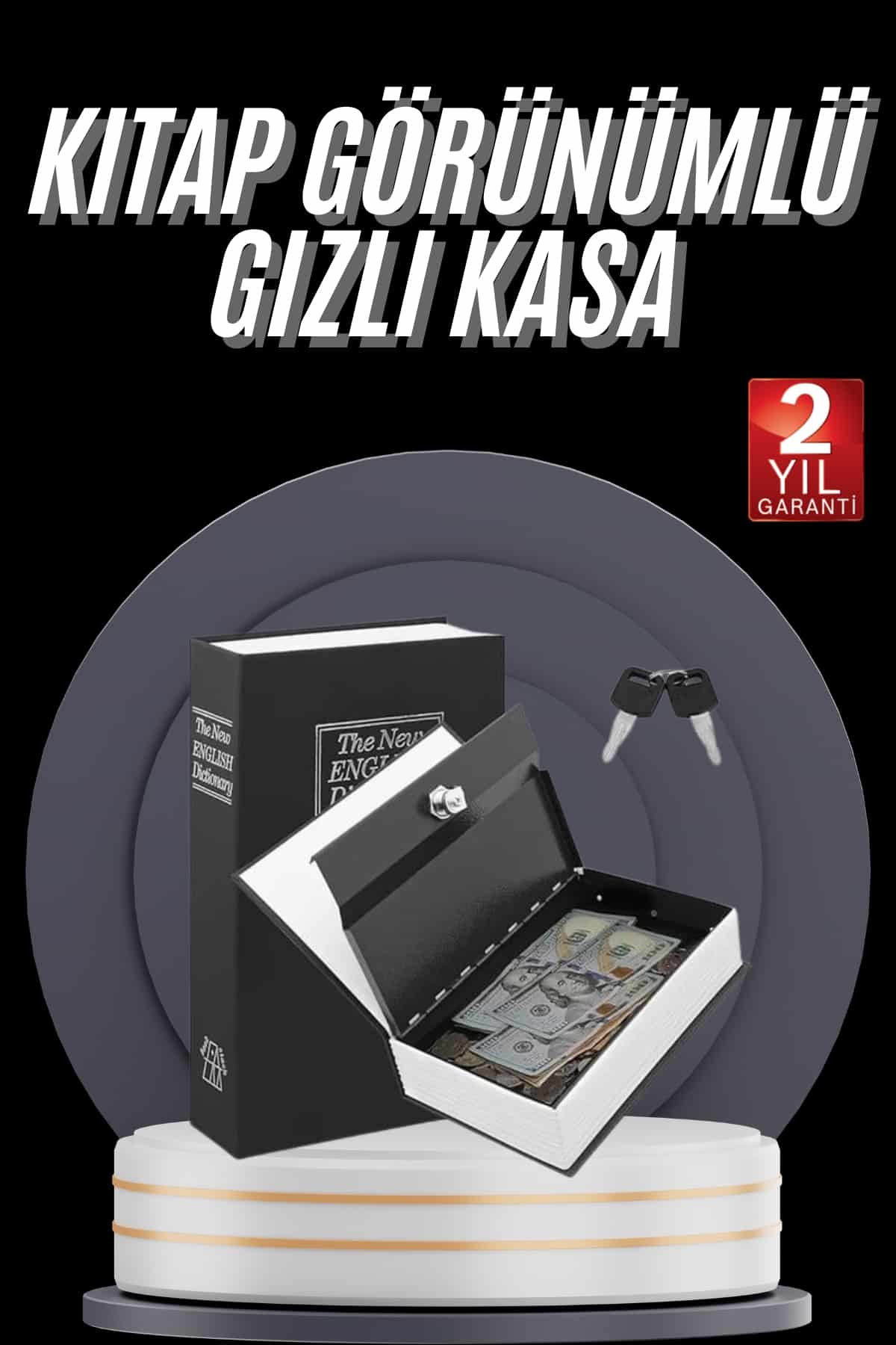 11-107 Gizli Kasa Kilitli Sözlük Görünümlü 18cm Gizli Kasa Büyük Boy Anahtarlı - Vipsepet - Görsel 1