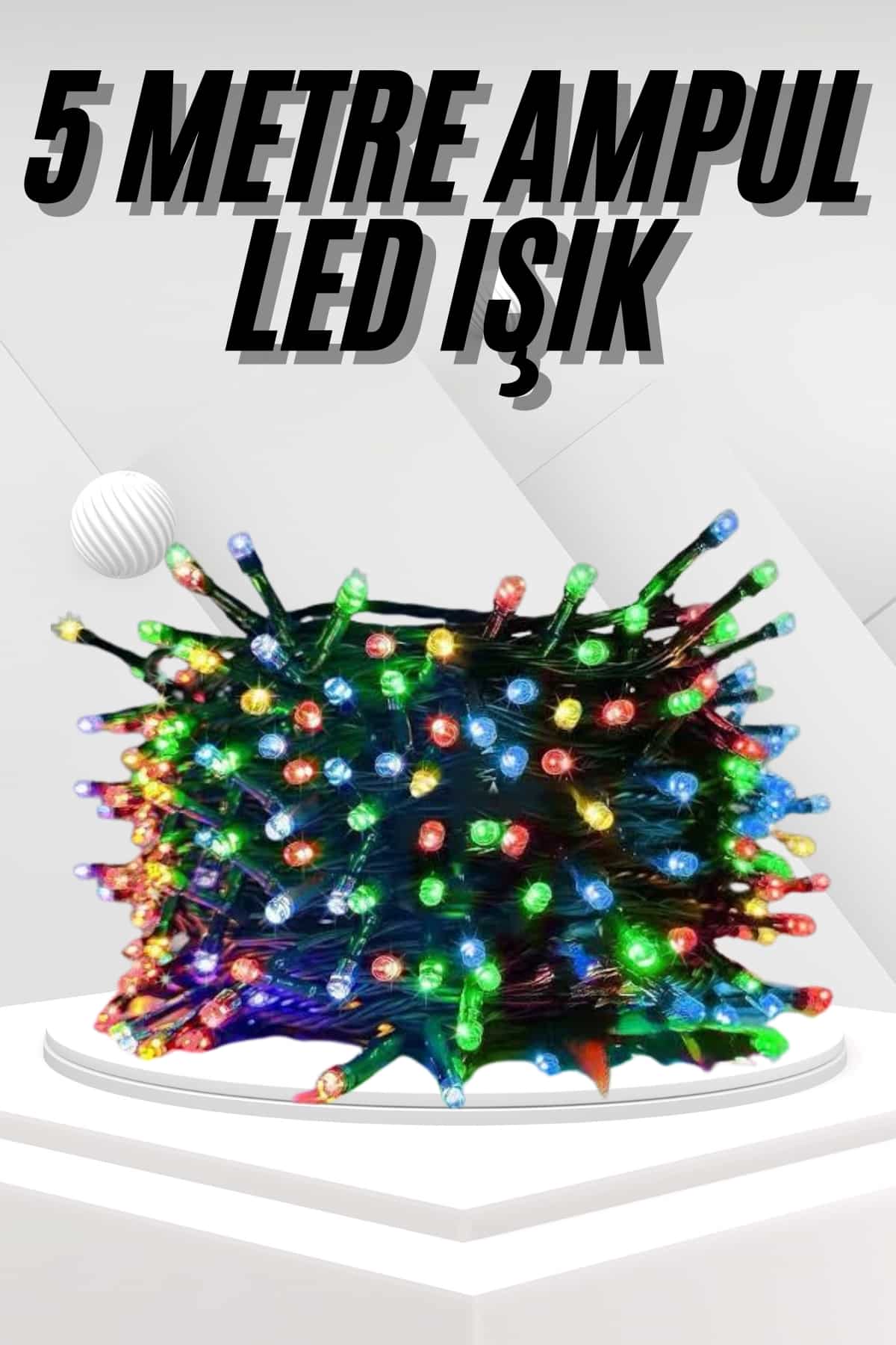 11-132 Ledli Fişli Led Dekor Lambası 5M RGB Yılbaşı Ağacı Işığı - Vipsepet - Görsel 1