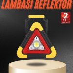 Işıklı İkaz Lambası Reflektör Şarjlı Işıklı Üçgen LED Acil Durum Feneri - Vipsepet
