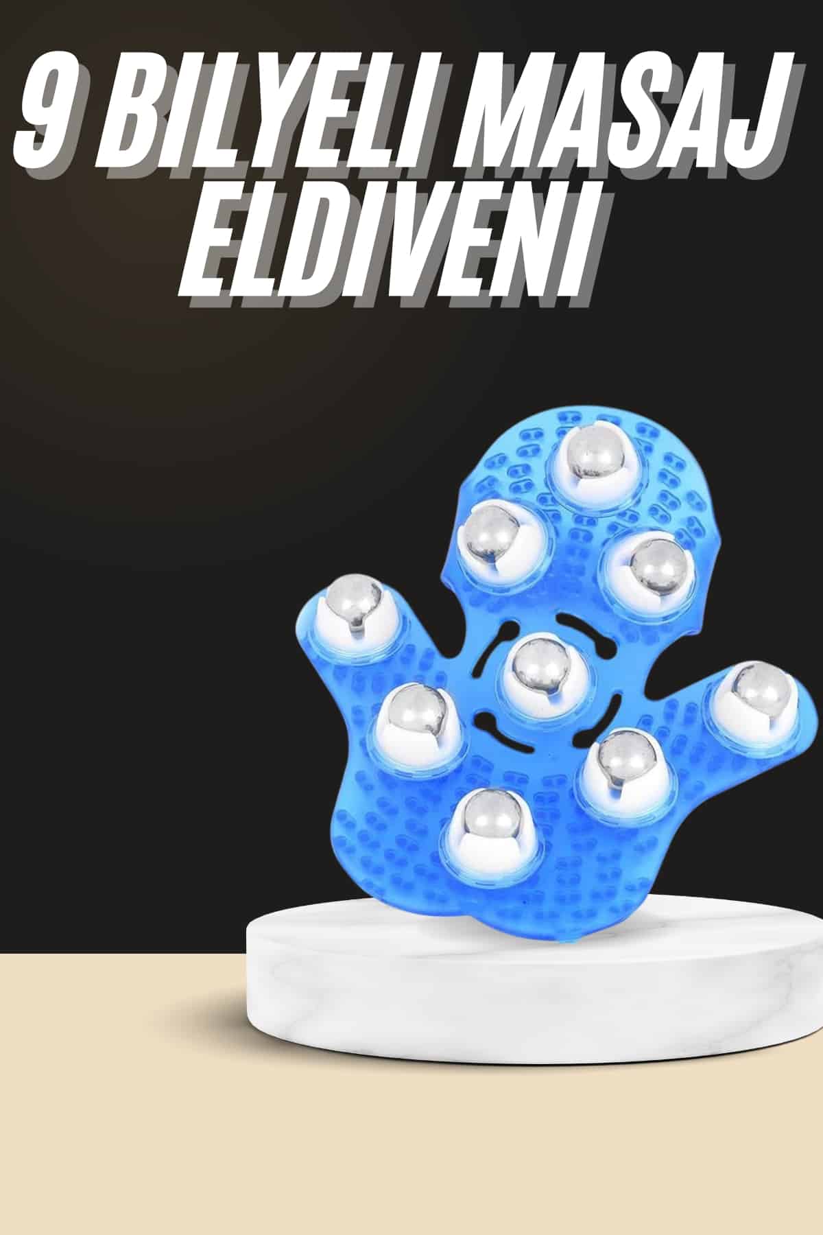 11-178 Selülit Giderici Masaj Eldiveni 9 Bilyeli Palm Masaj Eldiven Tam Vücut - Vipsepet - Görsel 1