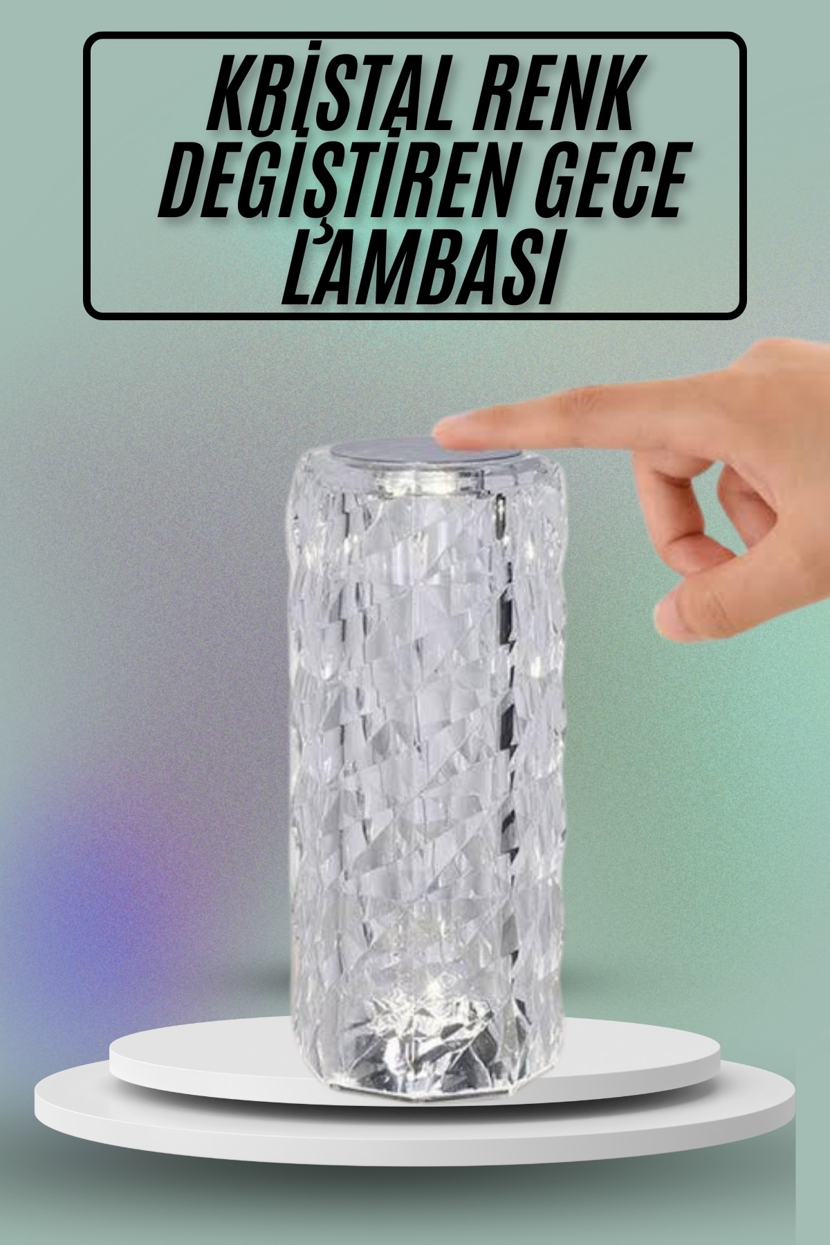 11-24 Masa ve Gece Lambası Şık ve Dayanıklı Sensörlü Şarjlı Kristal Lamba - Vipsepet - Görsel 1