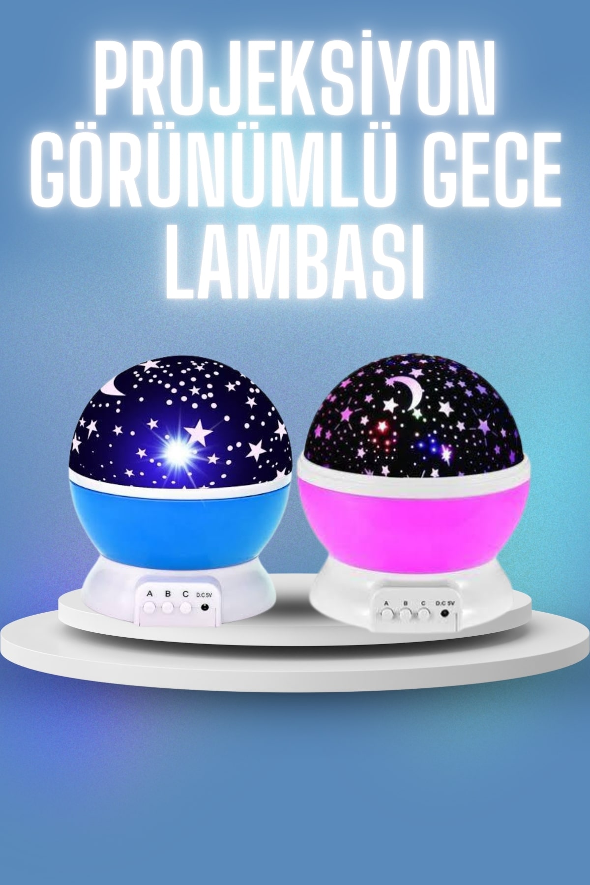 11-5 Renkli Yıldızlı Gökyüzü Projeksiyon Gece Lambası Pilli ve USB Kablolu - Vipsepet - Görsel 1