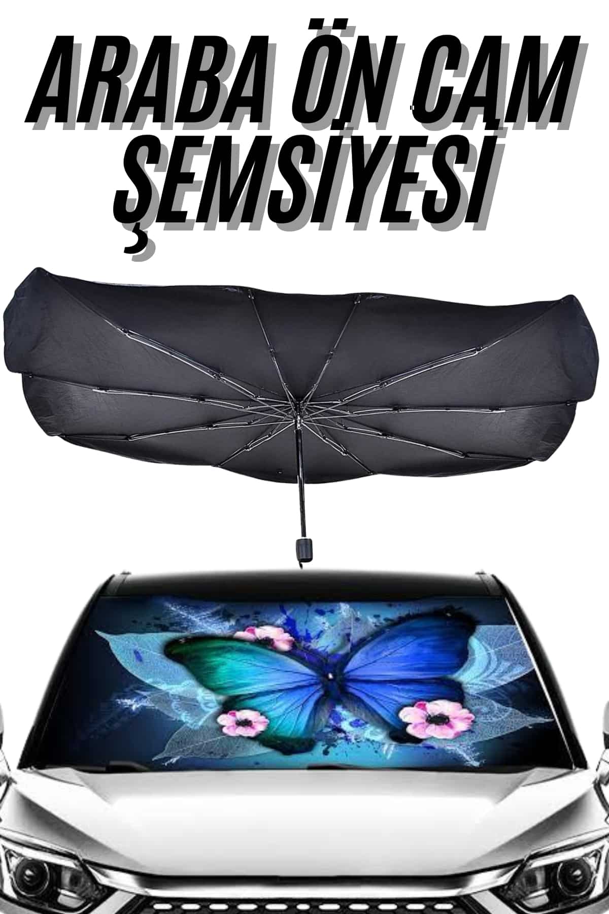 11-62 Güneş Önleyici Katlanabilir Oto Araba Güneşlik Şemsiye Tip Ön Cam - vipsepet - Görsel 1