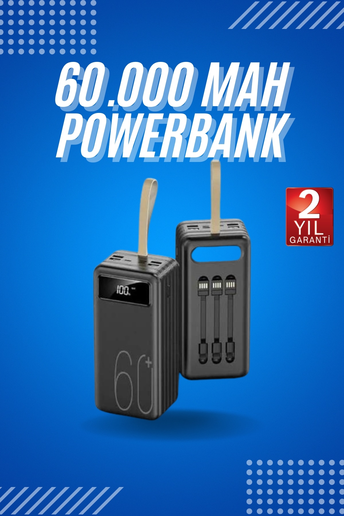 11-90 Powerbank Yüksek Kapasiteli 60.000 Mah Hızlı Şarj Şarj Özellikli Batarya - vipsepet - Görsel 1