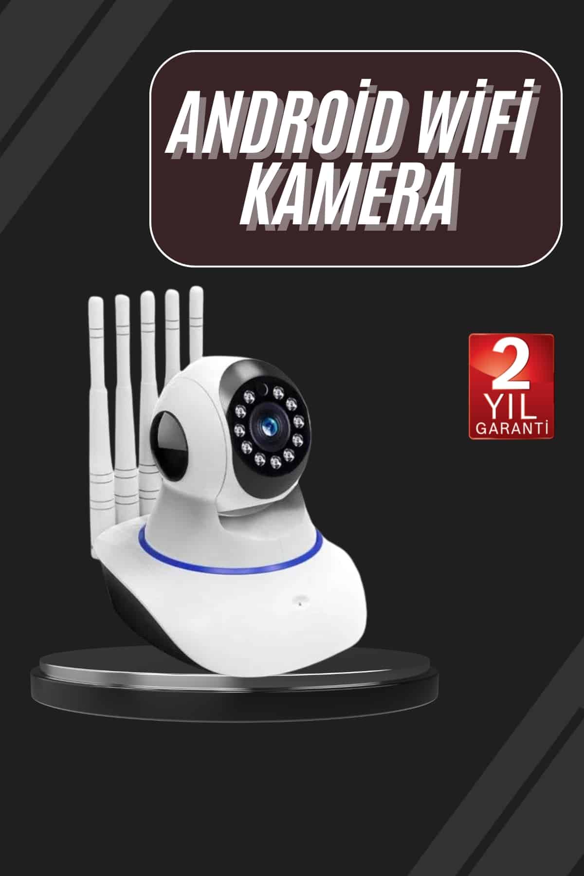 11-91 LED Aydınlatmalı 5 Antenli Motorlu 1080P Wifi Kamera Sensörlü - Vipsepet - Görsel 1