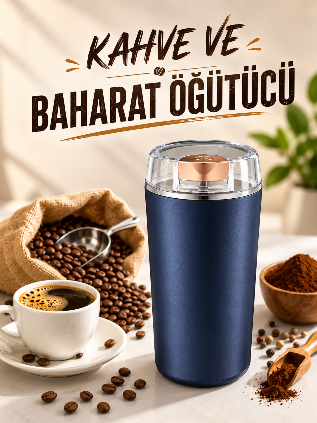 1355ec69-a028-46b4-aca6-bc40972ce9db Otomatik Kahve ve Baharat Öğütücü Kolay Ve Taşınabilir Paslanmaz Çelik - Vipsepet - Görsel 1