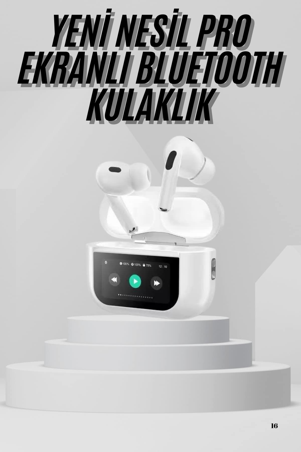 16-1 Dokunmatik Ekranlı Air Pro 2 ANC Kulaklık Kablosuz Çok Fonksiyonlu - vipsepet - Görsel 1