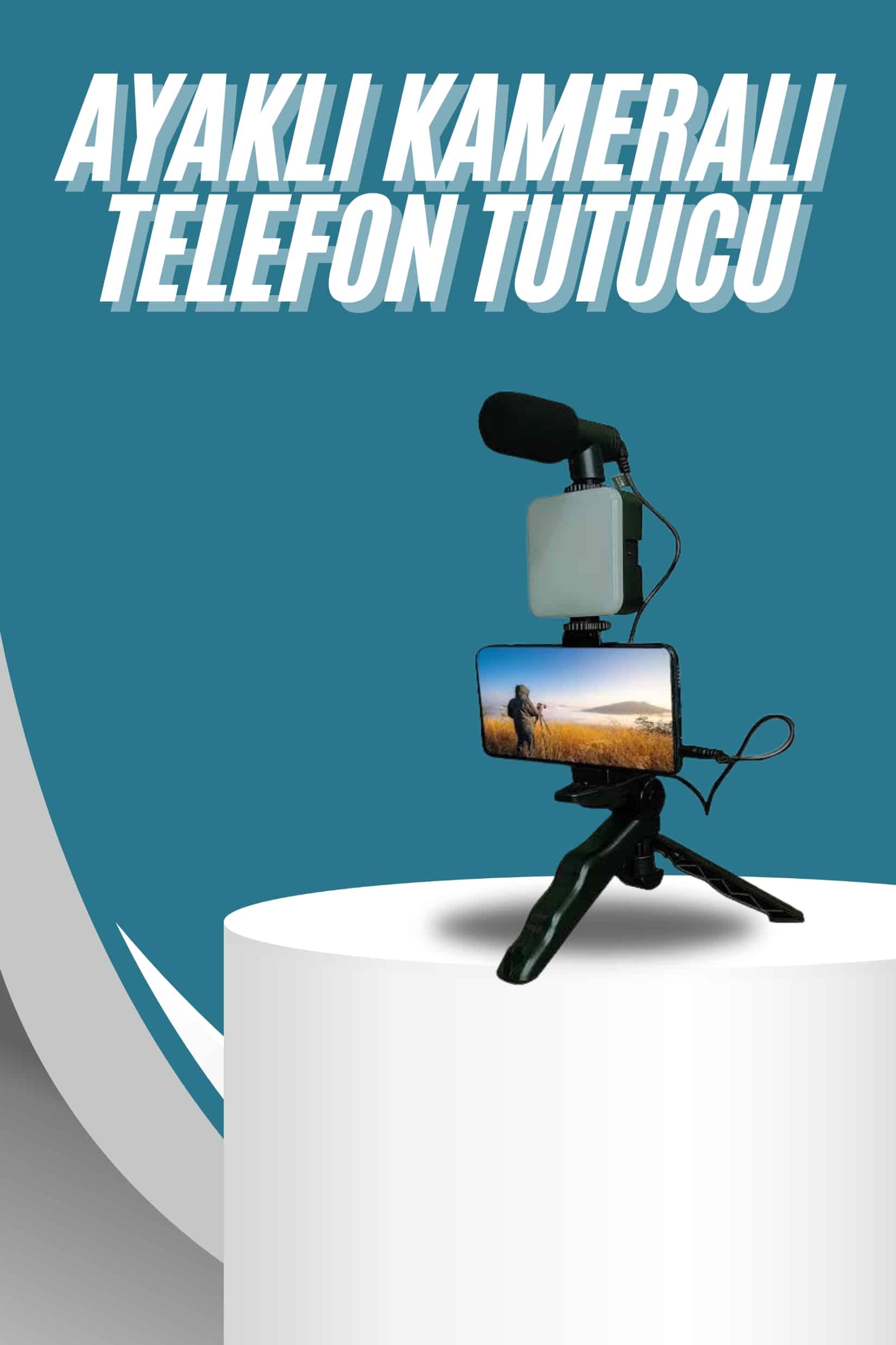 16-25 Video Making Kit Telefon Tutucu Vlog Video Mini Led Işıklı - vipsepet - Görsel 1