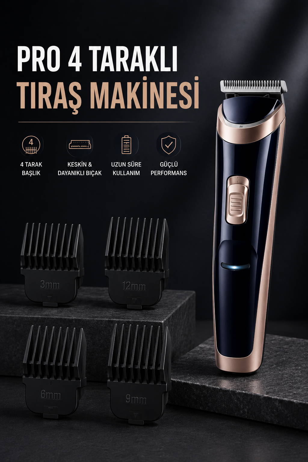 1684369d-4eab-4199-92d6-5af96c5fb4db Paslanmaz Çelik Bıçaklı Hassas Çelik Bıçaklı Tıraş Makinesi - vipsepet - Görsel 1