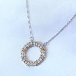 316L Çelik Gümüş Renk Zirkon Taşlı Gold Detay Xoxo Kadın Kolye - Vipsepet