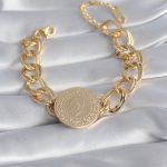 316L Çelik Gold Renk Tam Altın Model Samanyolu Kadın Bileklik - Vipsepet