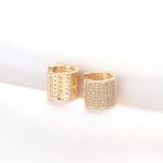 Pirinç Gold Renk Taşlı Minimal Küpe - Vipsepet